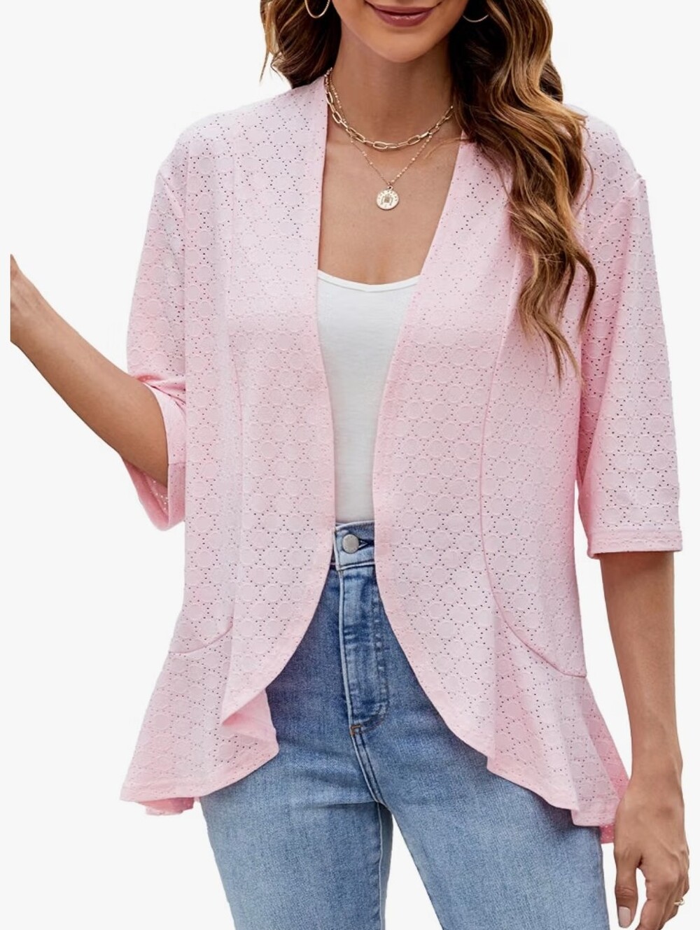 Lightweight Hollow-Out Cardigan